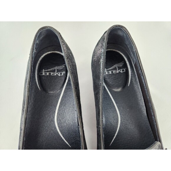Dansko Olena Metallic COMFY Flats US 6.5 - 7 EU 37 Black Slip On Loafers Shoes - Picture 7 of 16